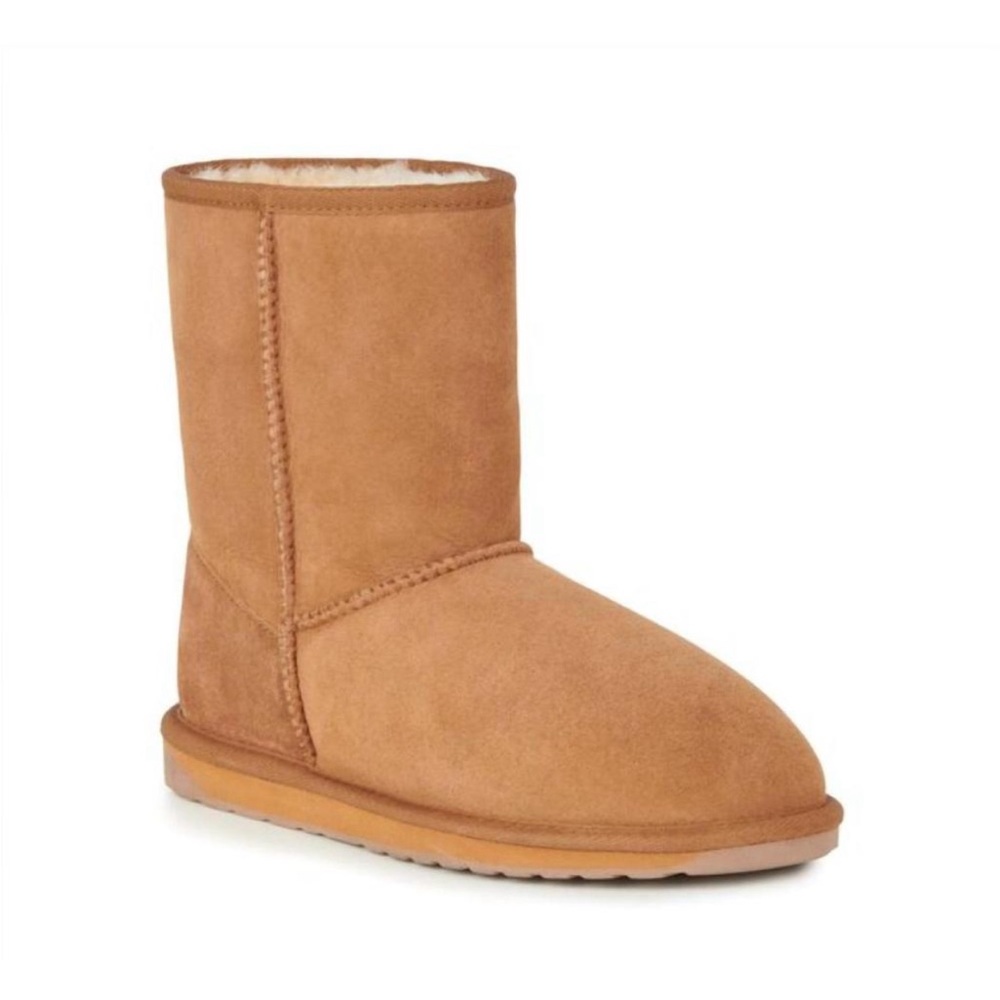 EMU Australia Platinum Stinger Slim Lo Sheepskin Tan Suede Boots Sizes 8